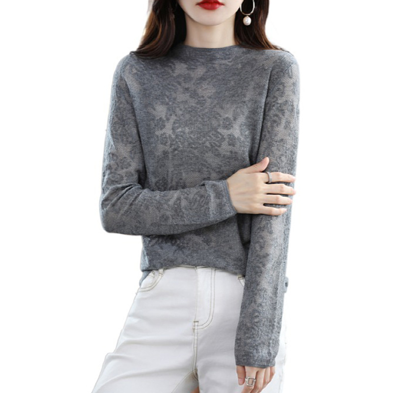 Autumn lace woolen sweater