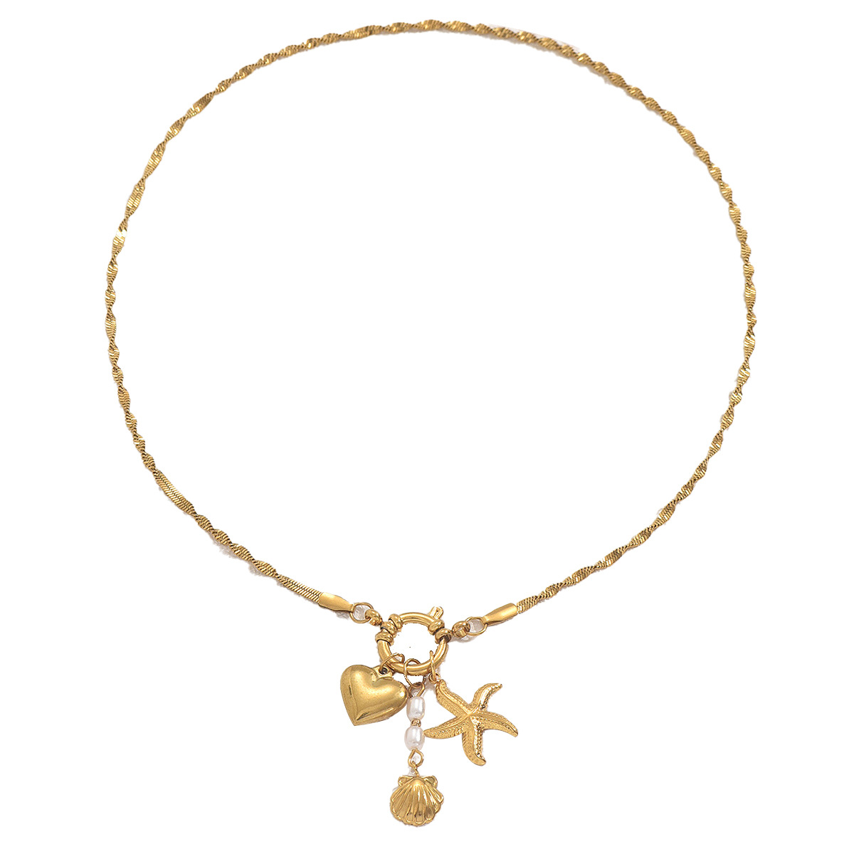 Geometric Pearl Pendant Necklace For Women Long Clavicle Chain_voghion.com