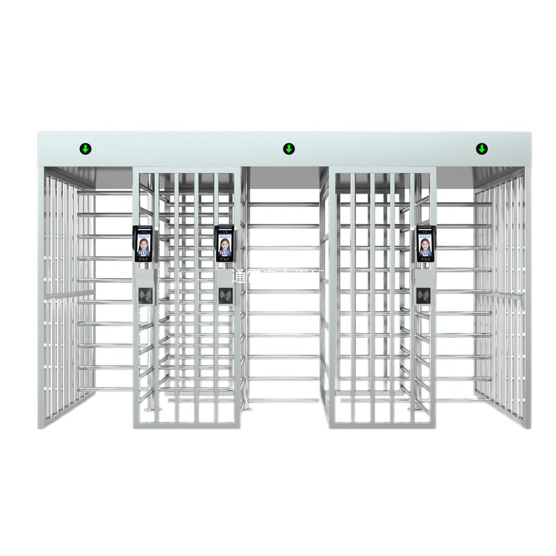 韵通小区监狱工地实名制管理三通道全高旋转闸90度不锈钢旋转门禁
