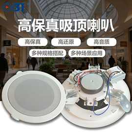 嵌入开孔定压天花喇叭3W/6W公共广播70/100V吸顶音箱