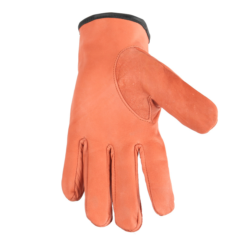 Guantes marrones de piel de oveja de doble capa guantes de conductor guantes soldadores de protección contra quemaduras guantes transfronterizos de aislamiento térmico cortos