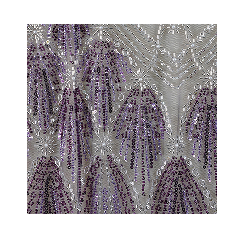 Tubo de perlas africanas sequinado tela de malla vestido de boda vestido de escenario vestido de tela de bordado industrial pesada bordado por computadora