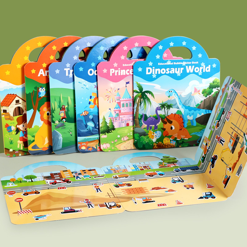 Transfronterizos portátiles gelatina silenciosa libro de pegatinas de burbujas de educación temprana para niños juguetes de rompecabezas inteligentes image 2