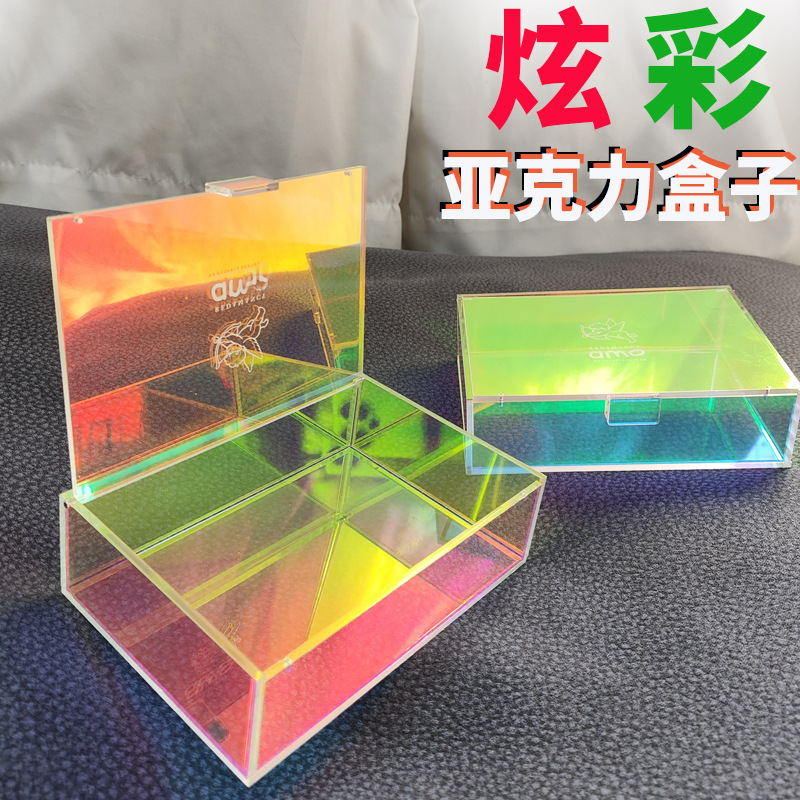 Colorful Acrylic Storage Box with Flip-Top Magnetic Closure for Rings and Earrings, Jewelry Display Box with Lid, Dust-Proof Box