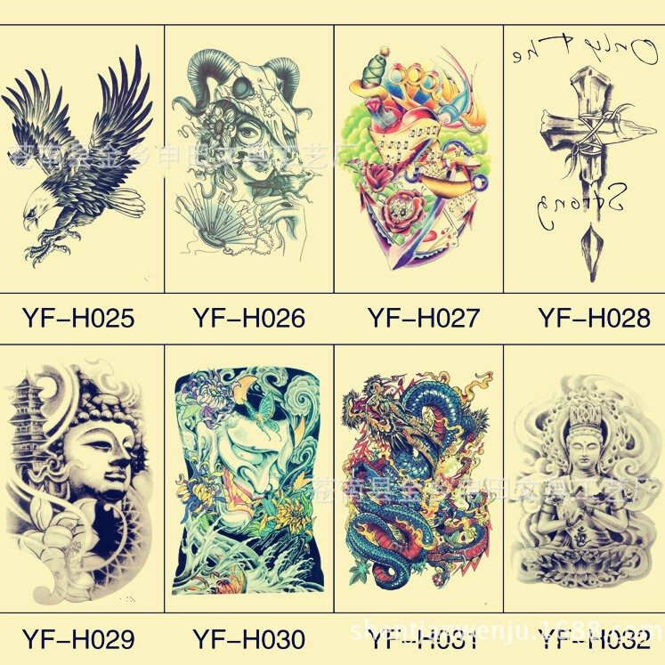 Flower Arm Color Tattoo Sticker to Figure Fixed Tattoo Sticker Bronzing Temporary Tattoo Skull Head Half Arm Tattoo Embroidery