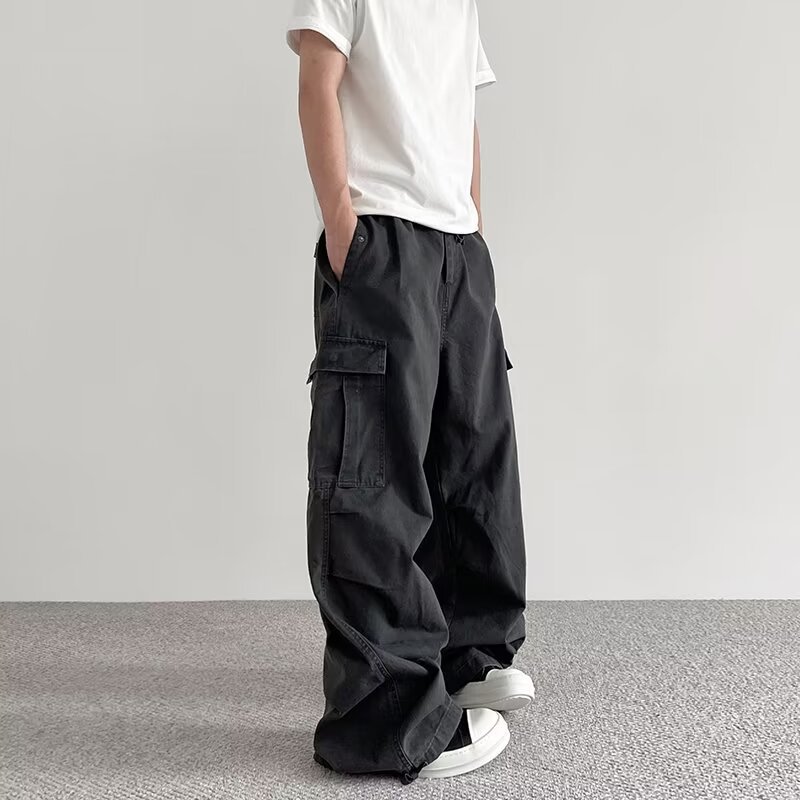 Retro trousers, skydiver, American style, drawstring