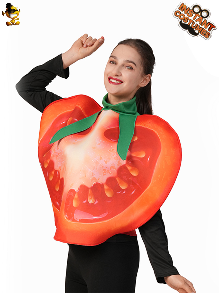Halloween para adultos trajes de tomate de verduras divertidos de rol para adultos