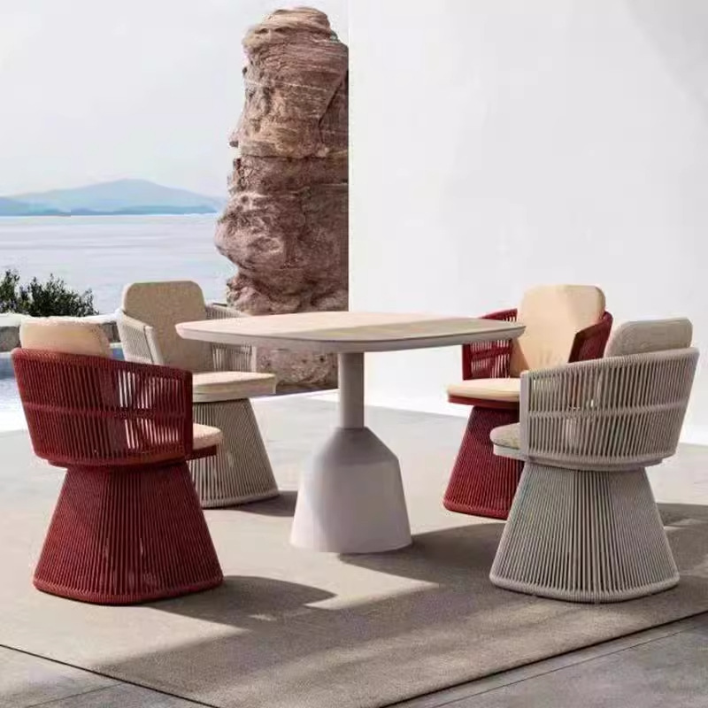 Sofá de patio al aire libre combinación villa jardín balcón al aire libre ocio silla de mimbre muebles de ratán al aire libre impermeable protección solar