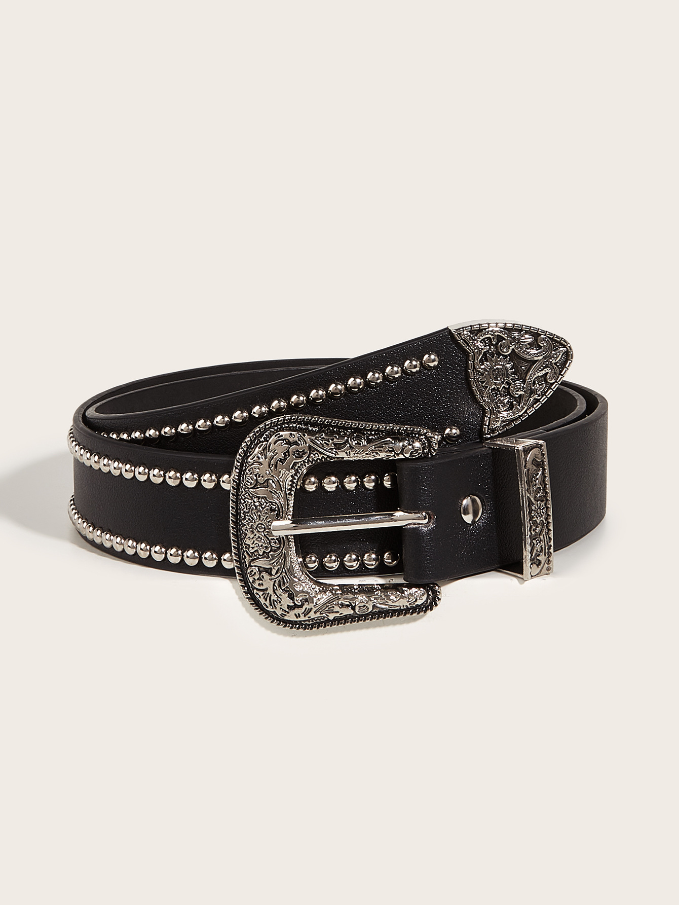 Inlay Design Simple Style Style Simple Style Color Block Pu Leather Alloy Inlay Zircon Women's Leather Belts