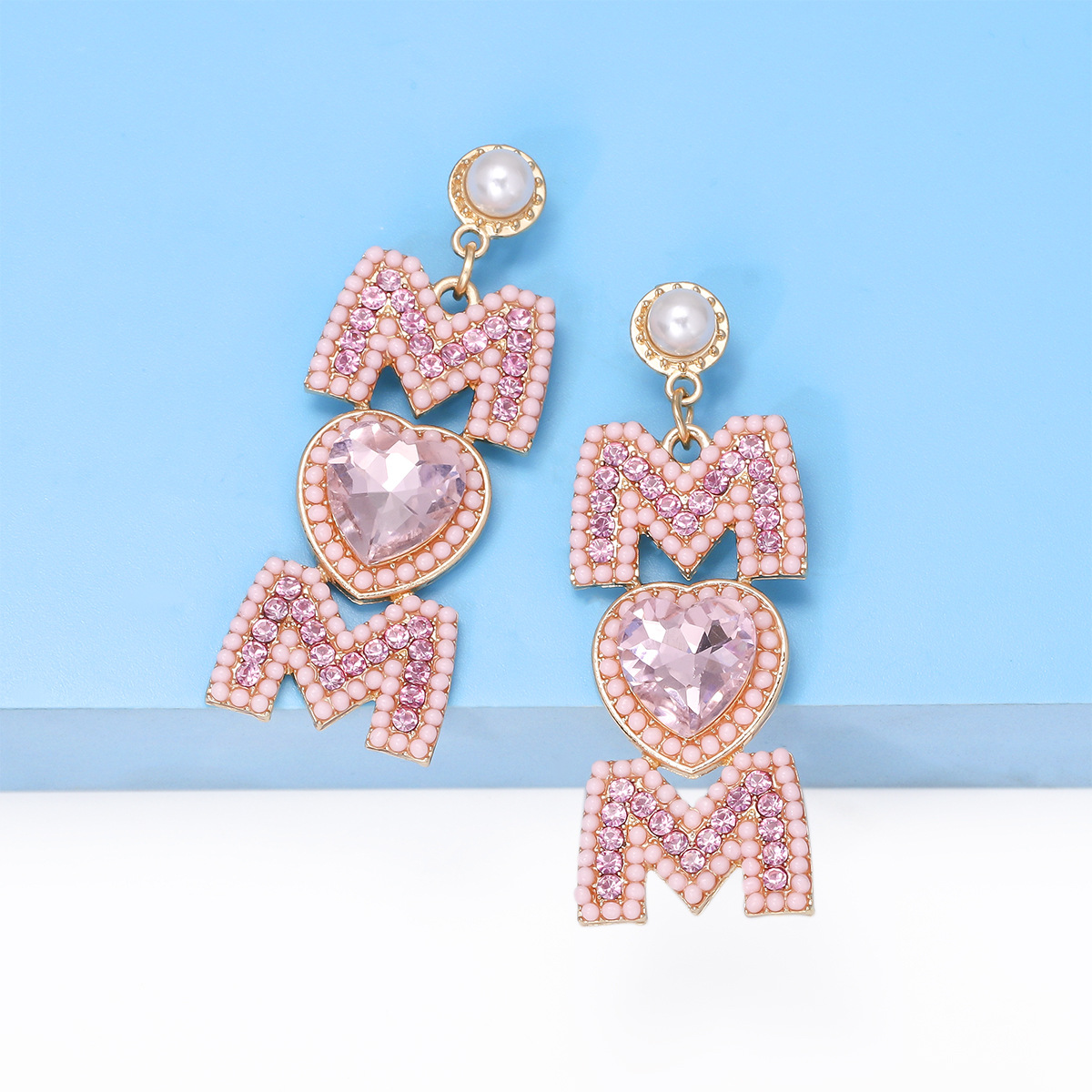1 Pair Sweet Letter Alloy Drop Earrings display picture 8