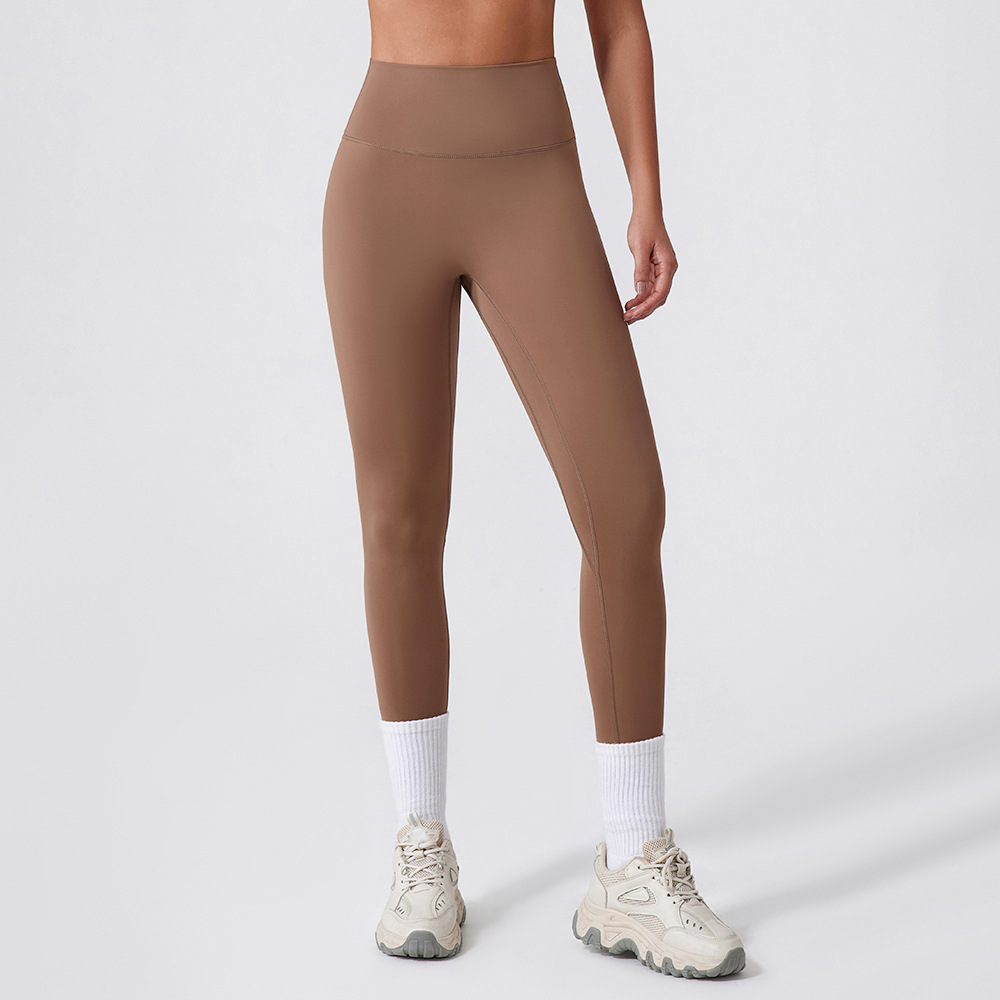 Nuevos pantalones de calzado sin marcas desnudos, cintura alta, pantalones deportivos de calzado