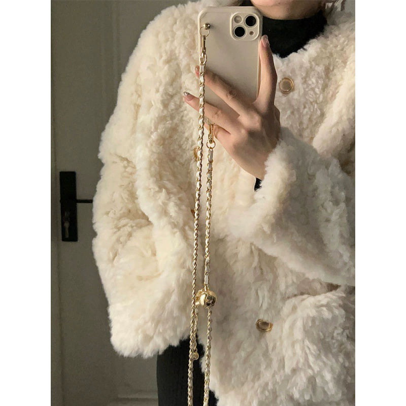 Тёплая пуховая куртка в стиле Chanel, для подростков, свободный крой, слоновая кость, one size