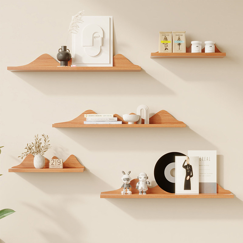 Wall-Mounted Shelf Made of Solid Wood, Nordic Style Solid Wood Wall Bookshelf, Newspaper Rack, Tv Wall Shelf