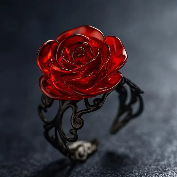 Amazon New Product Cross-Border Gothic Rose Victorian Ring Adjustable Filigree Ring Alternative Jewelry
