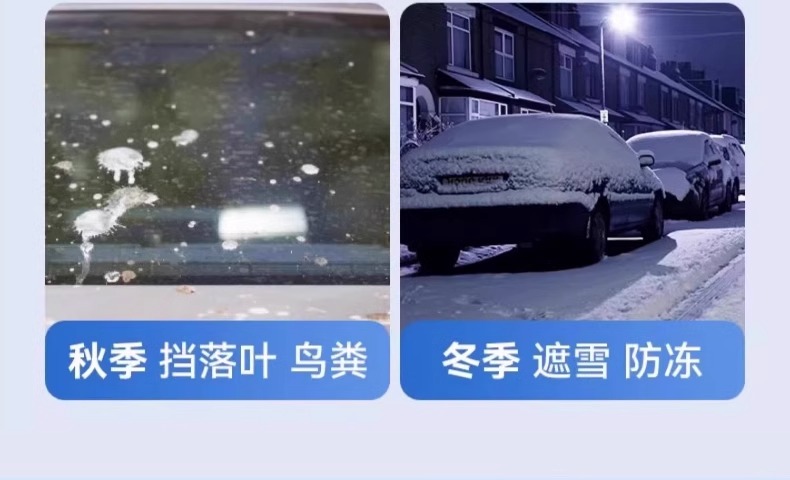 Car snow cover for front windshield, sunshade, anti-snow, anti-frost, anti-freeze cover, universal half-car cover for winter season, thickened