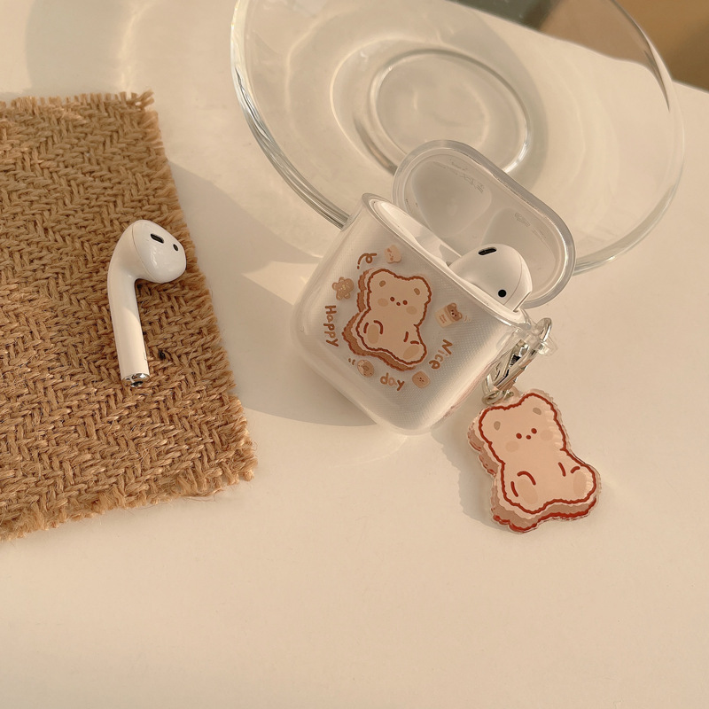 De dibujos animados airpods1/2 Generación funda protectora para Apple 3 Generación de auriculares caso PRO 2 transparente de silicona suave resistente a la caída de adornos