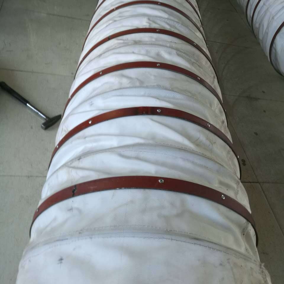 颗粒输送专用耐高温帆布伸缩管负压排烟伸缩风道软连接批发