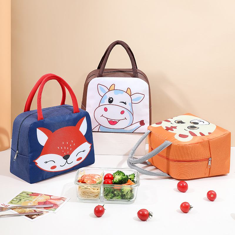Bolsa de lonchera de dibujos animados Bolsa bento portátil Bolsa de almuerzo Bolsa de almuerzo para ir a la escuela con bolsa de comida linda bolsa de almacenamiento de lonchera para estudiantes de primaria