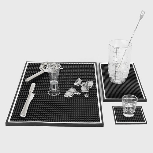 Bar drain mat insulation anti-slip mat bar coaster wine coaster pvc rubber mat square milk tea shop table mat