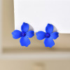 Cute fresh fashionable universal earrings, Korean style, simple and elegant design, flowered