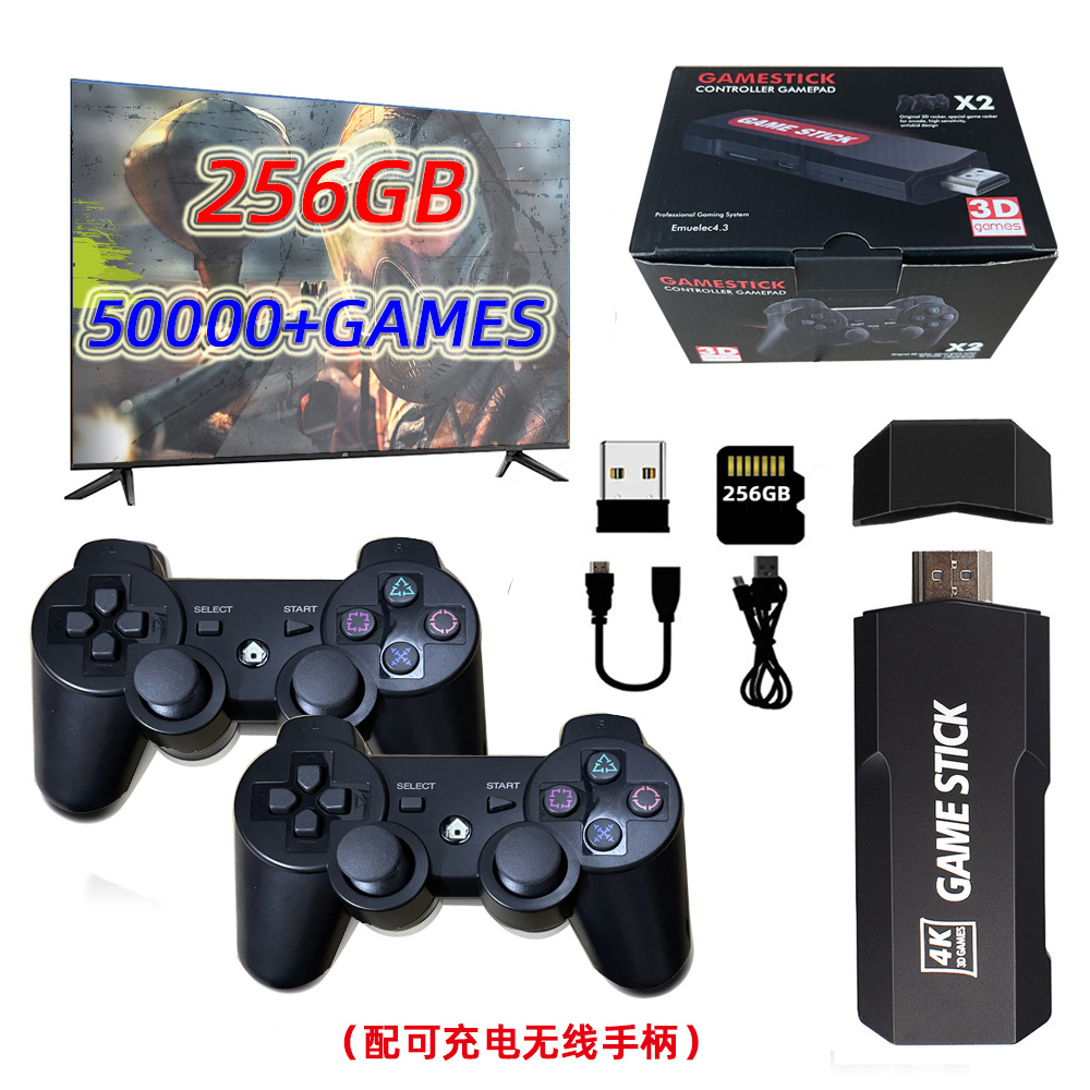 X2 GD10 familia consola de juegos recargable 2,4g inalámbrico de doble mango PSP HD 4K consola de juegos de TV PLUS