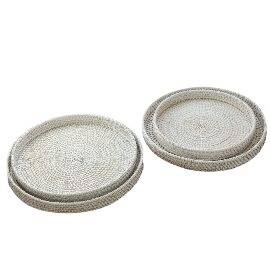 bandeja de té redonda decoración de escritorio bandeja de almacenamiento cosmético sala de estar cesto de almacenamiento porche cesto de almacenamiento doméstico bandeja redonda