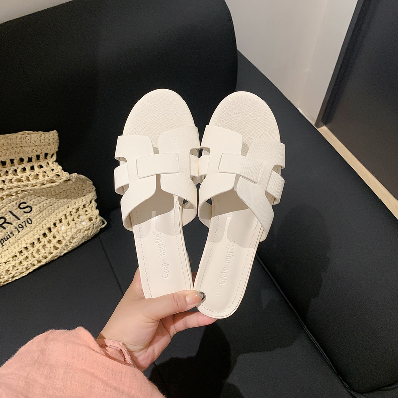 蘇銀銀と同じスタイルのレディーススリッパ～トカゲ柄ソフトレザーワンライン太ヒールスリッパレディースサンダル通勤OL夏アウター|undefined