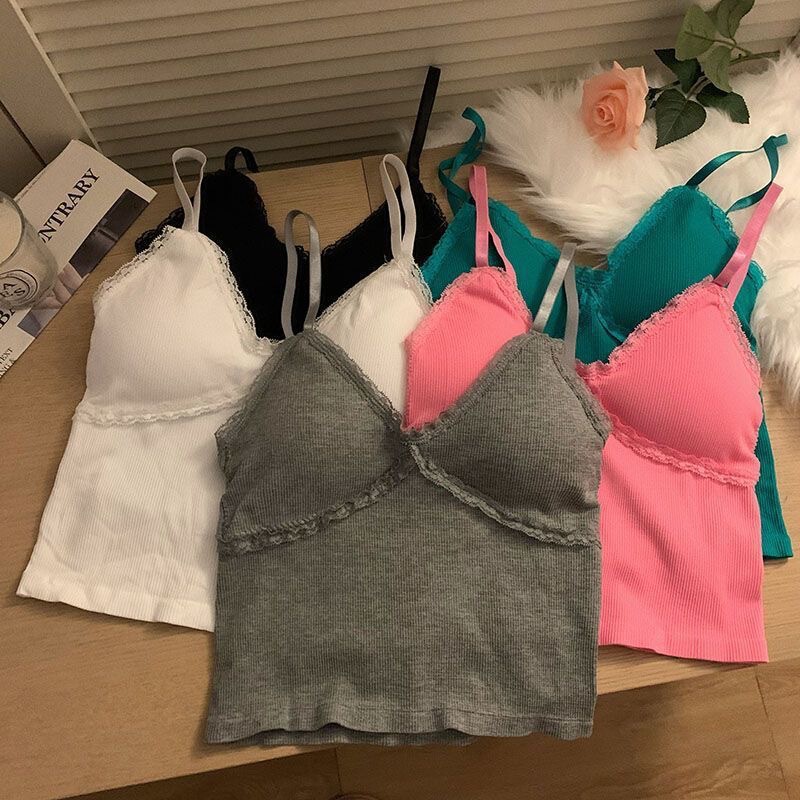 Pure Sweet Spice Girl Lace Sling Beautiful Back Vest Women's Belt Chest Pad Wrap Chest Inner Base Short Top Seamless Pure Sweet Spice Girl Lace Sling Beautiful Back Vest Women's Belt Chest Pad Wrap Chest Inner Base Short Top Seamless