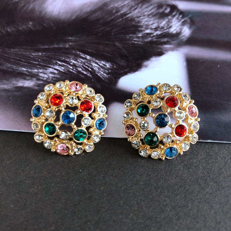 14g Weight No Inlaid Inlay Material Earrings, Ear Studs Classification Wedding, Travel Occasion Alloy Material Printing Pattern Women'S Gender Fashion Style Green, Silver Color Retro Red Oil Drip Glaze Enamel Heart Wave Dot Color Matching Geometric Earrings Wholesale Nihaojewelry 13