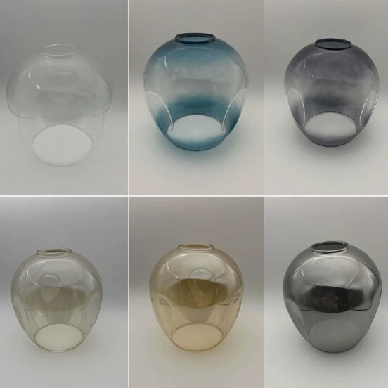 Molecular Glass Lampshade Magic Bean Living Room Dining Chandelier Upper and Lower Mouth Smoke Gray Cognac Color Transparent Lampshade Accessories Molecular Glass Lampshade Magic Bean Living Room Dining Chandelier Upper and Lower Mouth Smoke Gray Cognac Color Transparent Lampshade Accessories