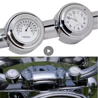 Motorcycle dust-proof quartz clock aluminum alloy handlebar motorcycle luminous timetable universal vehicle temperature Handlebar Table