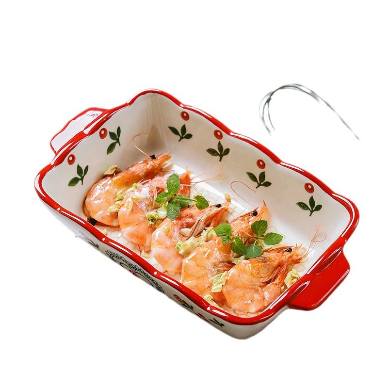 Ceramic Baking Dish, Nordic Pattern, Oven & Microwave Safe, Rectangular/Oval, Creative Prints