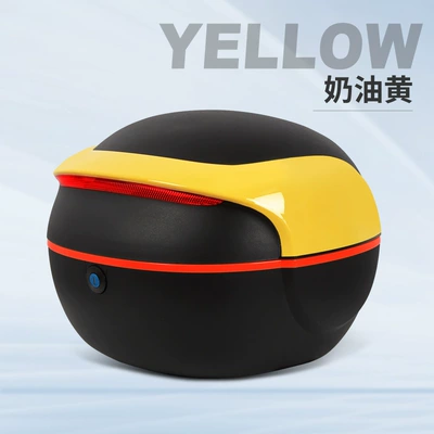 Electric Motorcycle Rear Trunk, Electric car tail box - cream-yellow-single-trunk