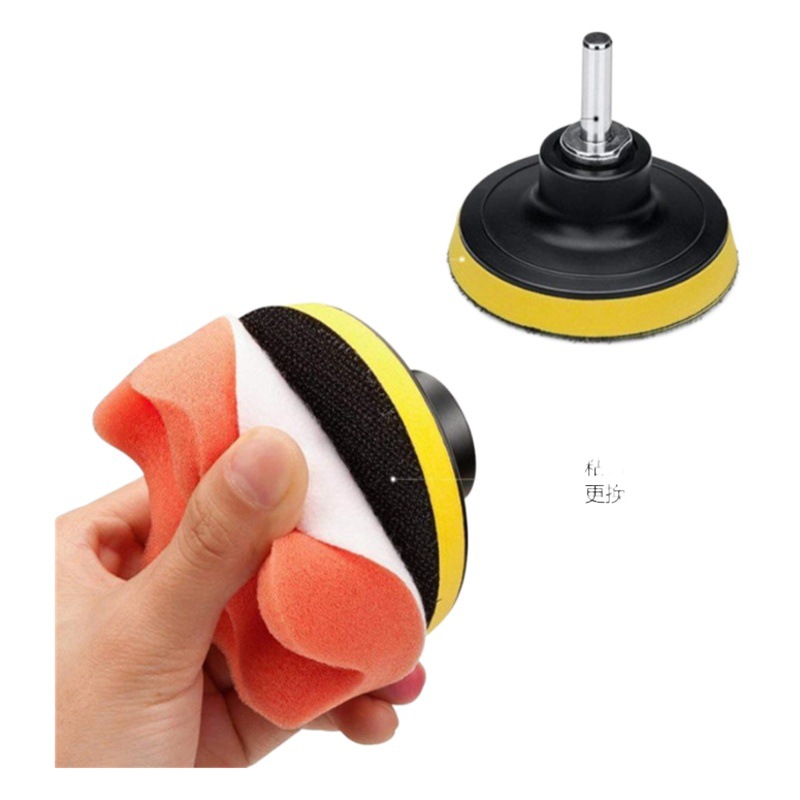 Qinghe pulido 3 pulgadas belleza del coche encerado pulido almohadilla de lana autoadhesiva rueda de esponja de onda plana combinación de 31 piezas