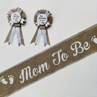 Amazon Ebay New Tinplate Corsage Shoulder Strap Ribbon Satin Ribbon Set Momtobe Linen Brooch Set