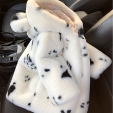 女童棉服加绒加厚毛毛衣冬季男童仿皮草2025新款保暖儿童亲子外套