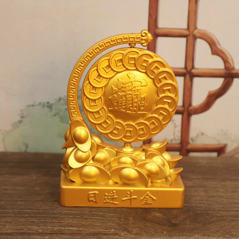 행운의 황금 두꺼비 회전 장식 홈 거실 사무실 와인 캐비닛 매장 입구 장식 생일 선물