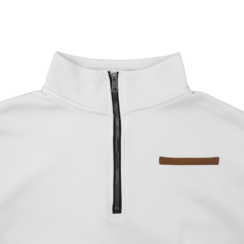 Men's Sweatshirt With Stand Collar And Half Zipper For Winter_voghion.com