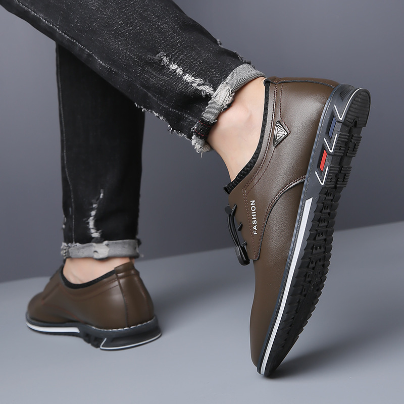 Men Oxford Synthetic Leather Leather Round Toe Office Footgear_voghion.com