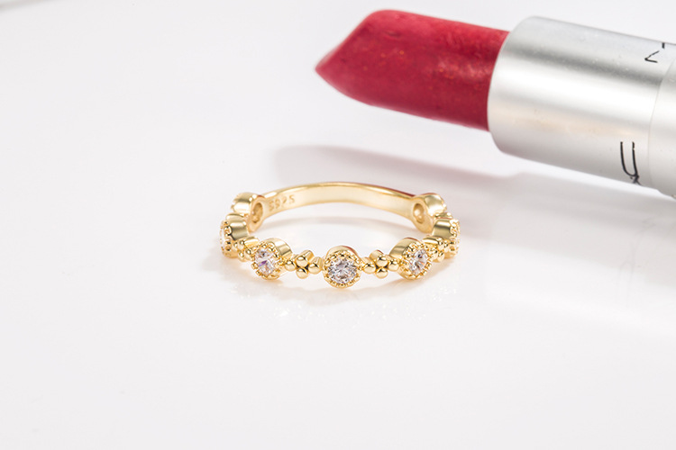 Fashion Solid Color Copper Rings Inlay Zircon Copper Rings