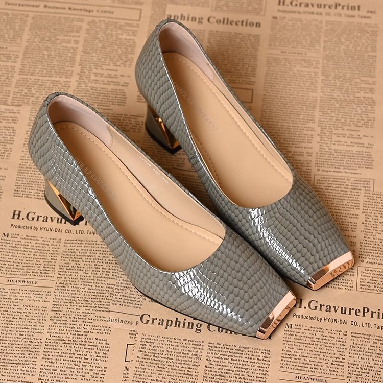 Elegant summer fashionable universal shoes low-cut square toe