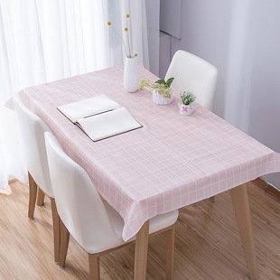 Plaid tablecloth printed Nordic style tablecloth tablecloth waterproof and oil-proof disposable tablecloth PEVA coffee table tablecloth wholesale