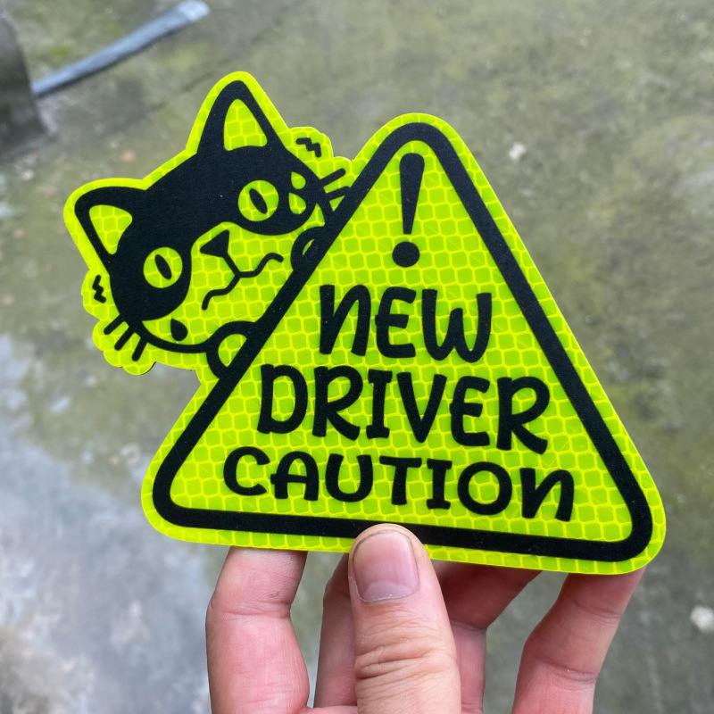 ESTUDIANTE NUEVO CONDUCTOR PRECAUCIÓN pegatinas de coches magnéticos Amazon dibujos animados novato CONDUCTOR pegatinas de coche reflectantes
