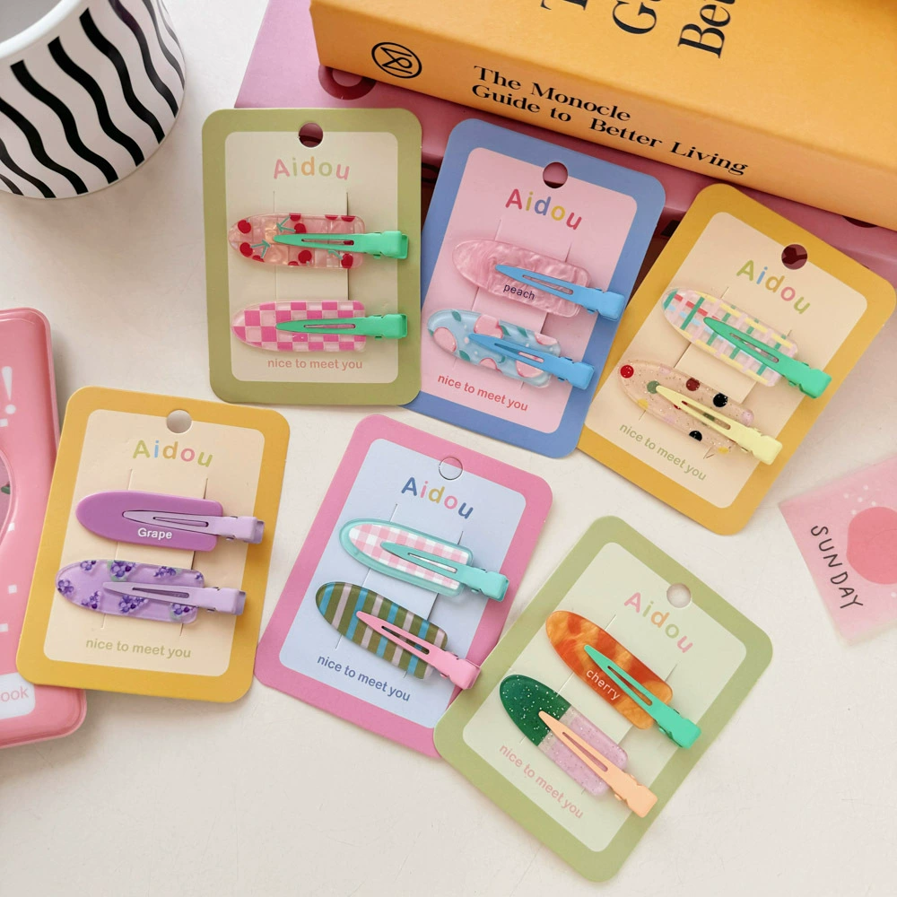 Cute hairgrip, acrylic hairpins, bangs, 2 pieces