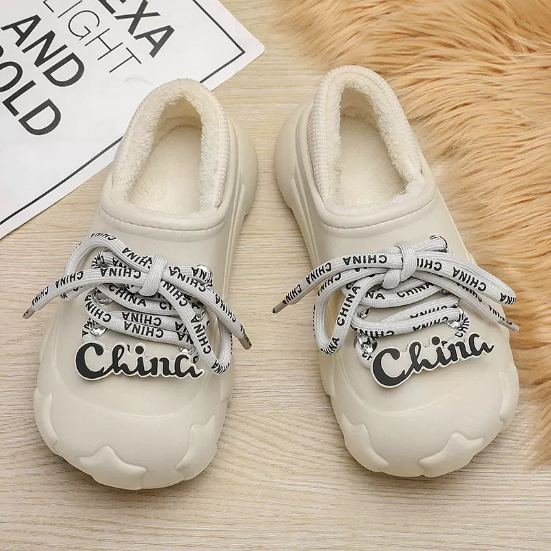 2024跨境爆款秋冬季居家拖鞋男款室内户外厚底保暖情侣棉拖鞋批发