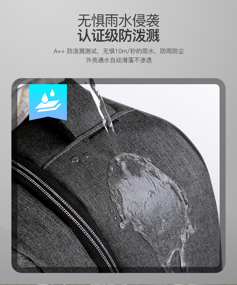 Multi-functional backpack, men's password lock, anti-theft schoolbag, student laptop bag, 15-inch and 16-inch with logo printing undefined