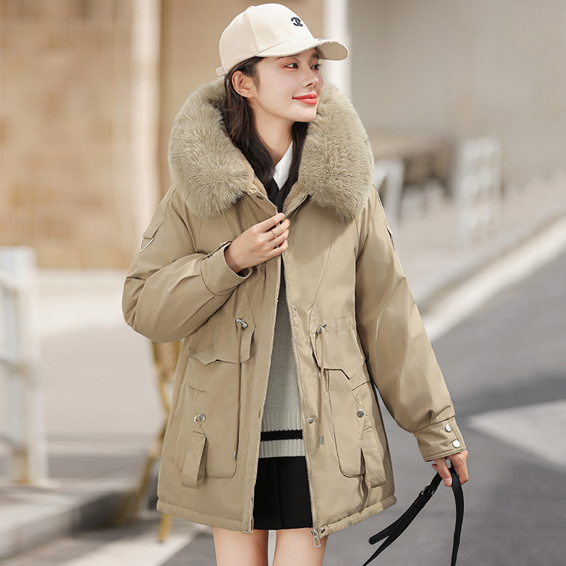 Algodón mujer 2024 invierno nueva moda cálida y gruesa chaqueta de algodón plumón mujer chaqueta de algodón larga mujer chaqueta de mujer