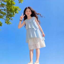 女童连衣裙夏季2026新款儿童大童超火绝美裙子女孩韩版公主裙夏装