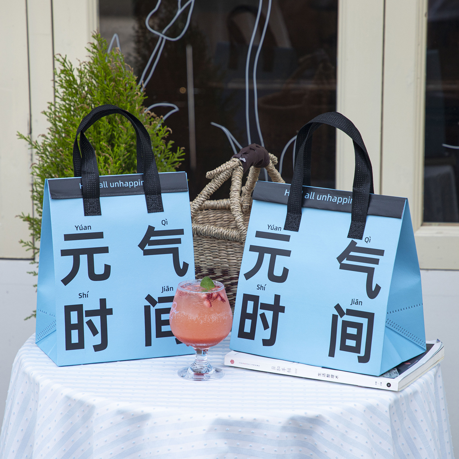 现货无纺布袋餐饮外卖环保保温打包袋加厚大容量商用保鲜手提袋