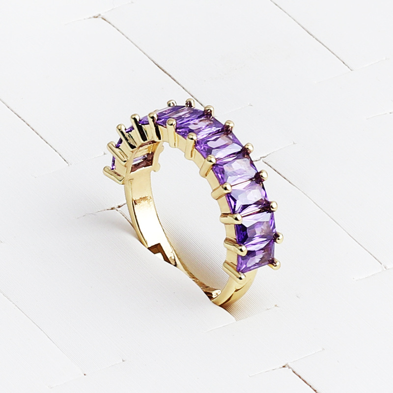 Simple Style Geometric Copper Open Ring Zircon Copper Rings